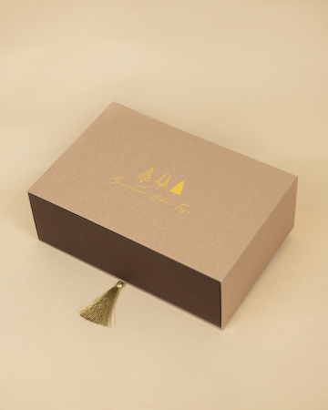  Фотография коробка пенал новогодняя с кисточкой 