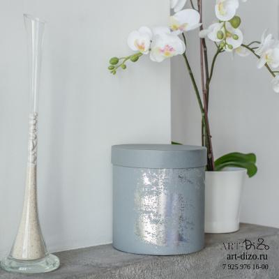 Коробка круглая 17*18 см Basic/Metallic "Кисть Поталь"  (Artelibris Артлибрис 120 г 102*72 grigio / светло-серый)