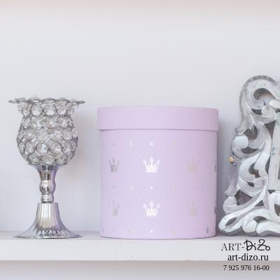 Коробка круглая 17*18 см Basic/Metallic "Короны"  (LE CIRQUE ЦИРК 140 г 1000*700 LILAC сиреневый)