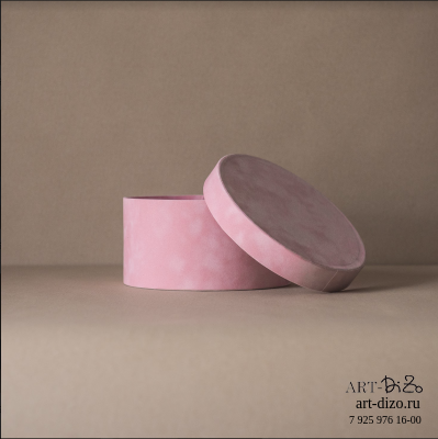 Коробка круглая 60*20 см Бархат (Dainel SG 72 Azalee/ светло-розовый)