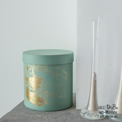 Коробка круглая 17*18 см Basic/Metallic "Кисть Поталь"  (KEAYKOLOUR КЕЙКОЛОР 120 г 100*70 matcha tea / японский чай)