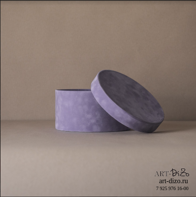 Коробка круглая 60*20 см Бархат (Dainel SG 53 Mauve/ сиреневый )
