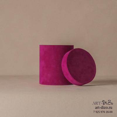 Коробка круглая 17*18 см Бархат (Dainel SG 51 Fuchsia/ фуксия)