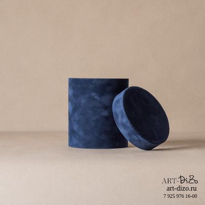 Коробка круглая 17*18 см Бархат (Dainel SG 151 Navy/  темно-синий )