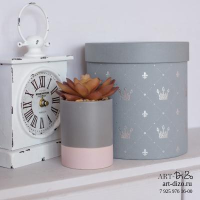 Коробка круглая 17*18 см Basic/Metallic "Короны"  (Artelibris Артлибрис 120 г 102*72 grigio / светло-серый)