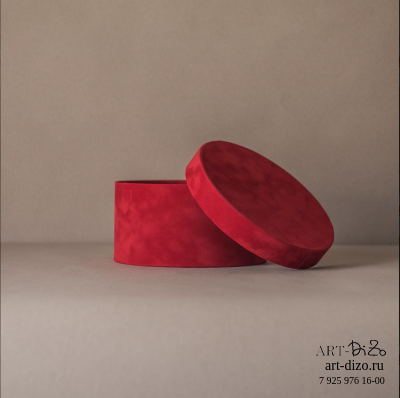 Коробка круглая 60*20 см Бархат (Dainel SG 48  Pivoine/ Алый)