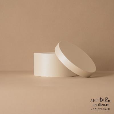 Коробка круглая 50*20 см Basic/Metallic/Бумага (SHYNE  120 г  NUDE / Волшебная Свеча кремовый)