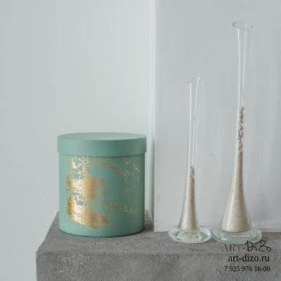 Коробка круглая 20*20 см Basic/Metallic "Кисть Поталь"  (KEAYKOLOUR КЕЙКОЛОР 120 г 100*70 matcha tea / японский чай)