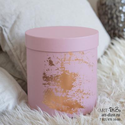 Коробка круглая 20*20 см Basic/Metallic "Кисть Поталь"  (KEAYKOLOUR КЕЙКОЛОР 120 г 100*70 old rose / увядающая роза)
