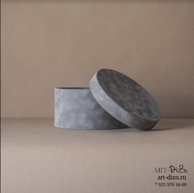 Коробка круглая 60*20 см Бархат (Dainel SG  41 Nuage /  светло-серый)