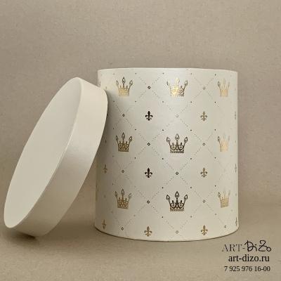 Коробка круглая 17*18 см Basic/Metallic "Короны"  (SHYNE  120 г  NUDE / Волшебная Свеча)