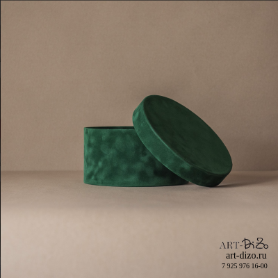 Коробка круглая 60*20 см Бархат (Dainel SG 125  Forest/  темно-зеленый )