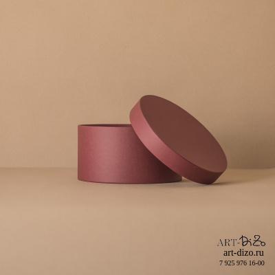 Коробка круглая 50*20 см Basic/Metallic/Бумага (EFALIN, ЭФАЛИН  тисн. лен тонкий Винно-красный (135))