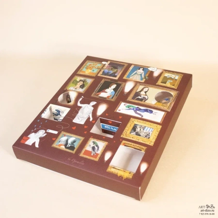  Фотография подарочная коробка с ложементом для конфет (адвент-календарь)