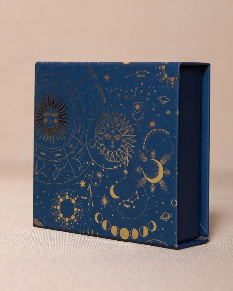  Фотография коробка на магнитах для украшений с астрологической картинкой