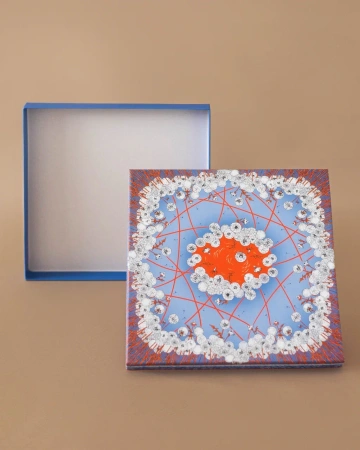  Фотография коробка крышка-дно с ярким рисунком цифровой печатью