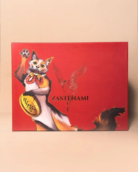 Коробка на магнитах для одежды с изображением кота  Фотография коробка на магнитах для одежды с изображением кота