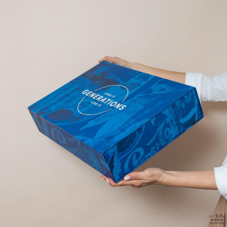 Коробка с откидной крышкой с полноцветной печать внутри и снаружи для промо