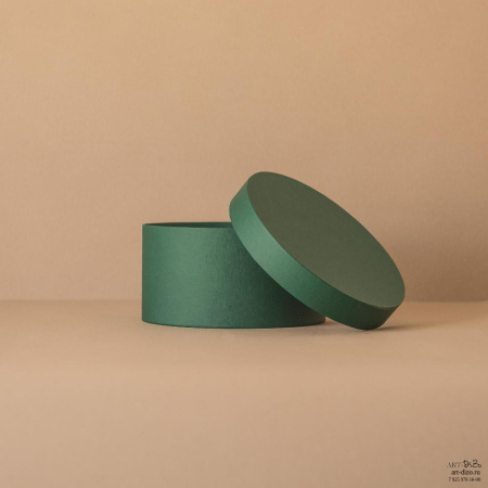 Подарочная коробка круглая 50×20 см Basic/Metallic темно-зеленый