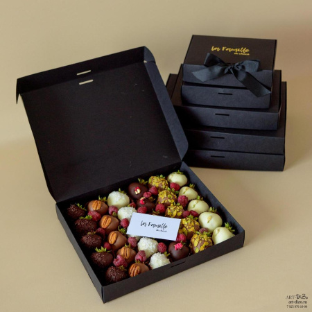  Фотография самосборные коробки для клубники в шоколаде