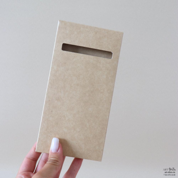  Фотография коробка под карандаши 9×18×1 см из крафтового картона