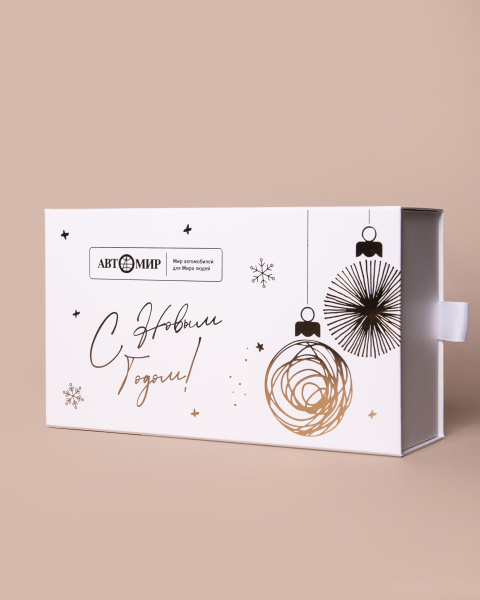  Фотография коробка пенал с ложементом в новогоднем дизайне