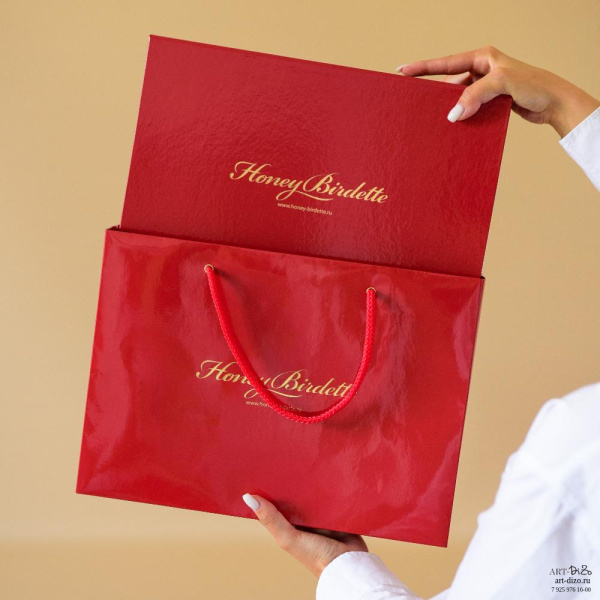  Фотография пакет 35×25×12 см красный глянец