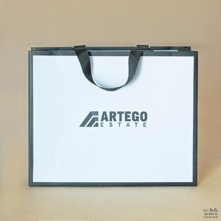  Фотография пакет 37×30×10 см с кантом на лентах