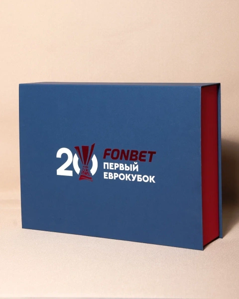 Коробка на лентах для компании Fonbet Фотография коробка на лентах для компании fonbet