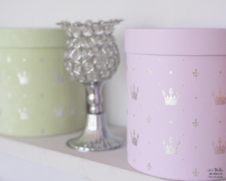 Цена подарочной коробки круглой 17×18 см Basic/Metallic «Короны» 1