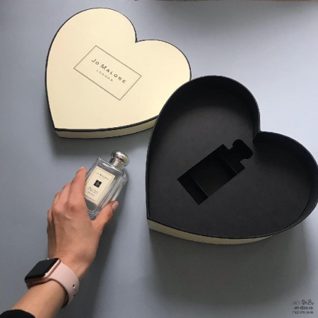 Коробка-ложемент для духов в форме сердца с кантом от производителя Оригинальная упаковка с индивидуальным ложементом под парфюм/духи