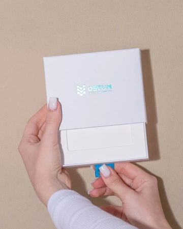 Коробка пенал белого цвета для оздоровительного центра Ostum  Фотография коробка пенал белого цвета для оздоровительного центра ostum