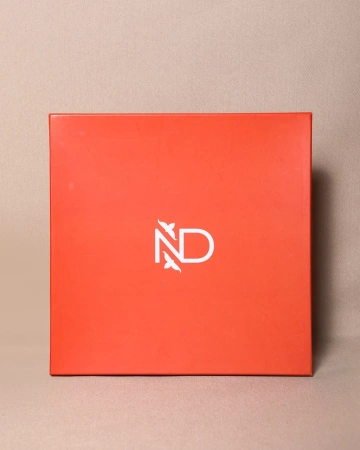  Фотография тонкая коробка крышка-дно для украшений оранжевого цвета