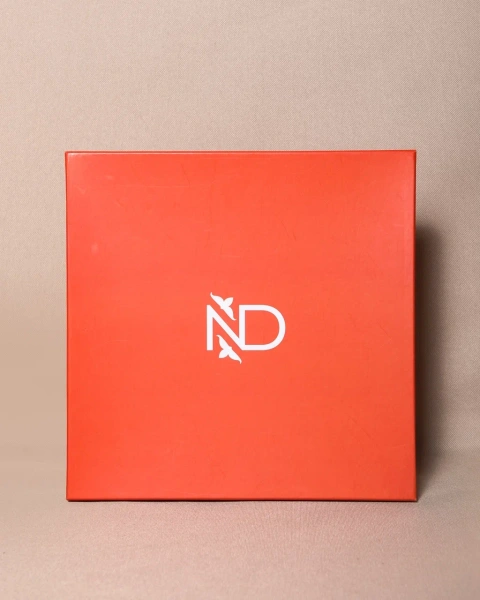  Фотография тонкая коробка крышка-дно для украшений оранжевого цвета