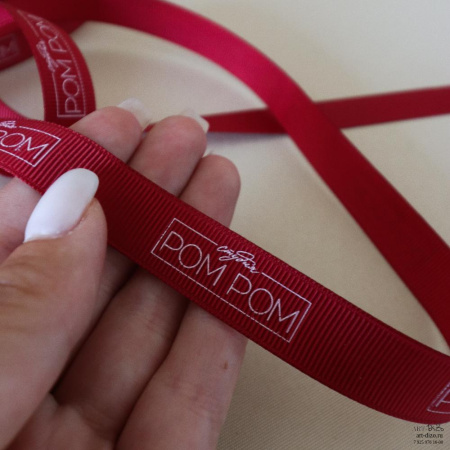  Фотография репсовые ленты 1.5 см с логотипом