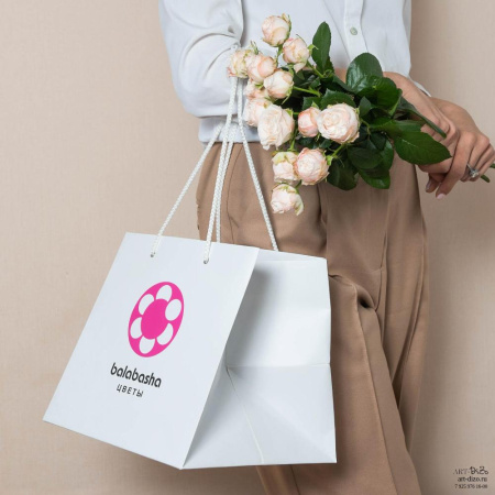 Пакет для транспортировки букетов, цветочных композиций с логотипом на заказ