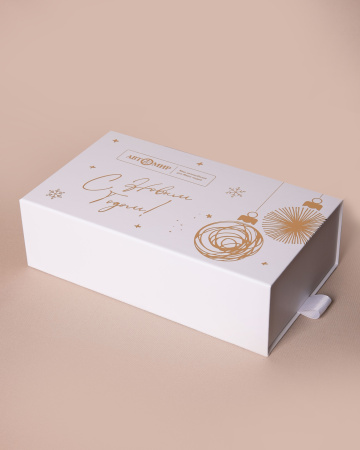  Фотография коробка пенал с ложементом в новогоднем дизайне