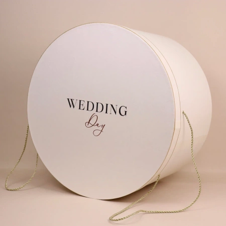  Фотография круглая коробка для свадебного платья 