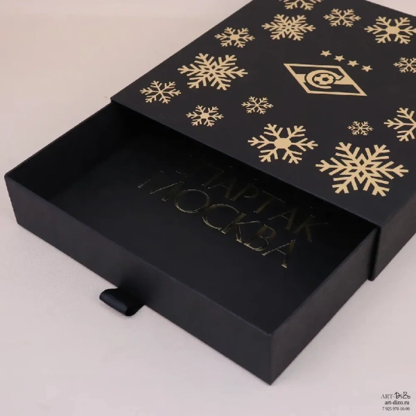  Фотография коробка пенал из переплетнного картона для корпаративных подарков