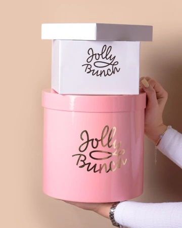  Фотография розовая подарочная коробка крышка дно с золотым текстом