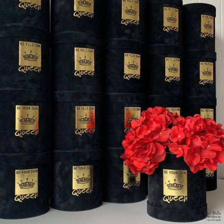 Подарочная коробка круглая 20×20 см Бархат «Queen» Подарочная коробка круглая 20×20 см Бархат «Queen»