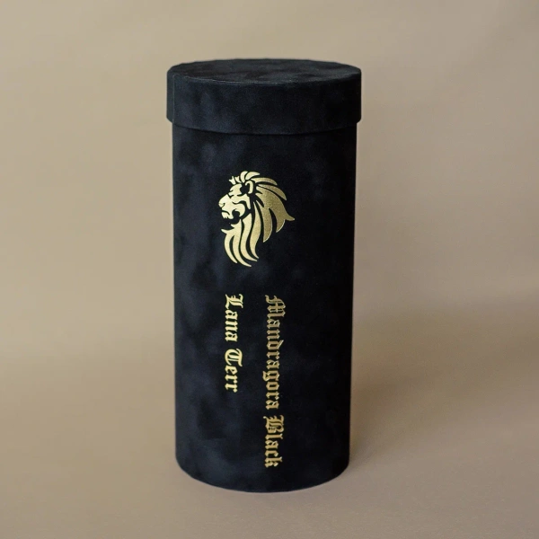 Фотография коробка круглая бархатная 10*19 см