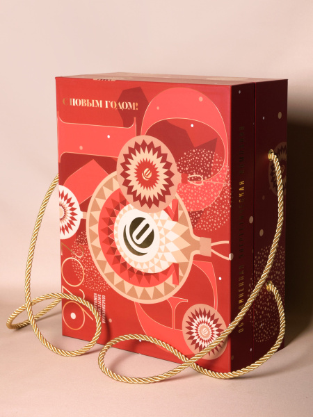 Фотография подарочная коробка-кейс премиум-класса с ручками для корпоративных подарков