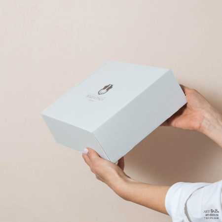 Брендированные самосборные короба под ключ от производителя Заказать коробку с ушками из гофрированного картона с принтом