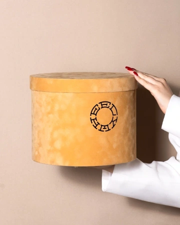  Фотография круглая коробка бархатная