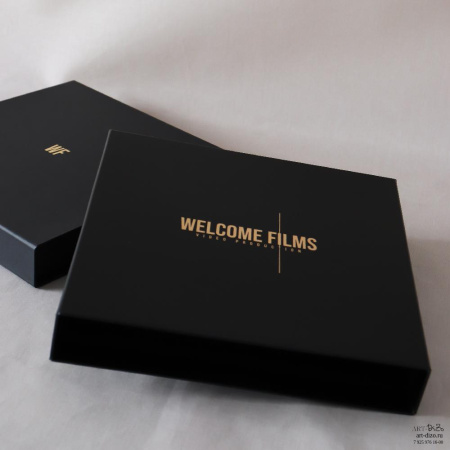 Брендированный бокс из кашированного картона для жёсткого диска, карточки на заказ оптом