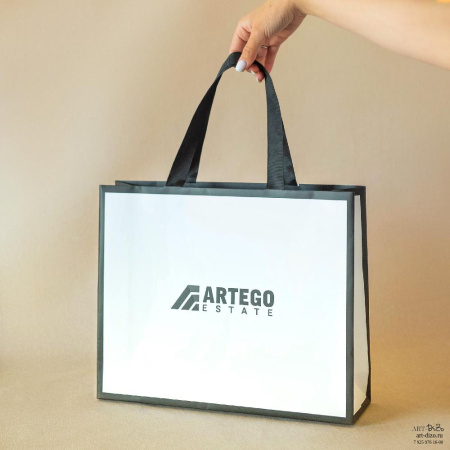  Фотография пакет 37×30×10 см с кантом на лентах