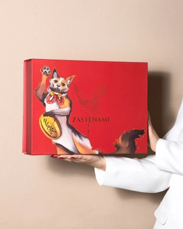  Фотография коробка на магнитах для одежды с изображением кота