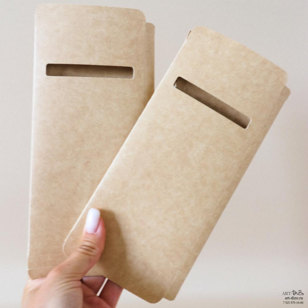  Фотография коробка под карандаши 9×18×1 см из крафтового картона