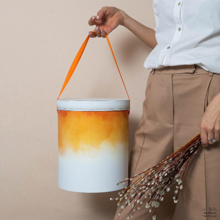  Фотография круглая коробка 23×28 см с ручкой